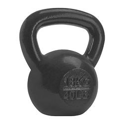 Foto van Ryzor kettlebell - 18 kg - gietijzer - grijs