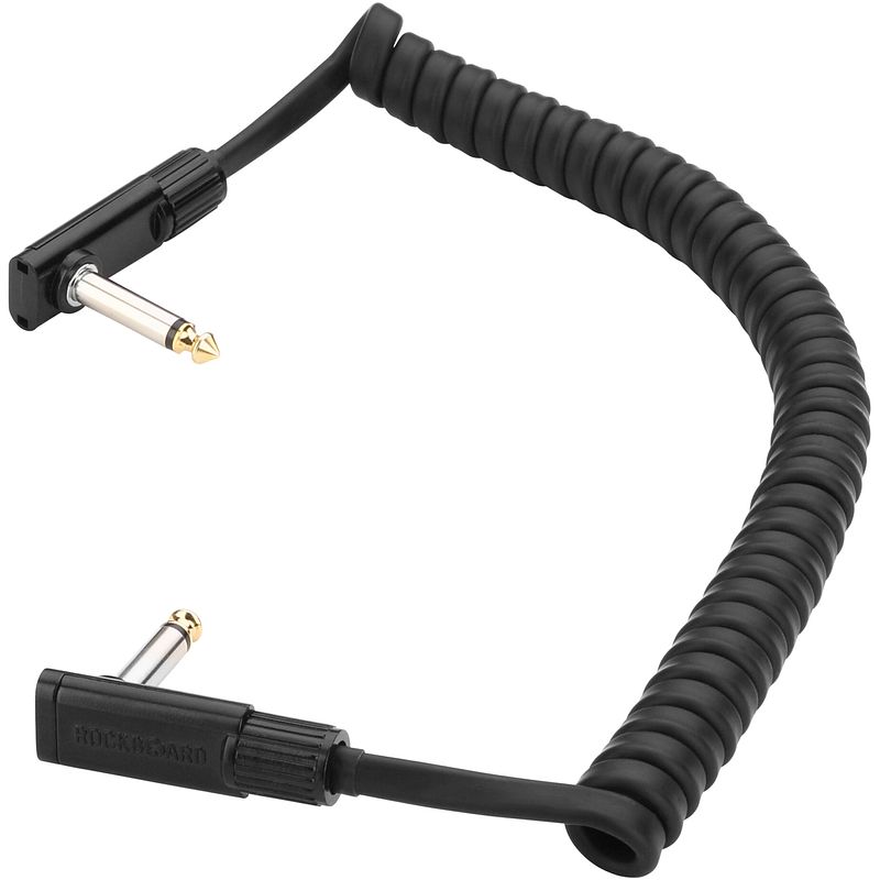 Foto van Rockboard coiled series flat patch cable zwart 1.5 m