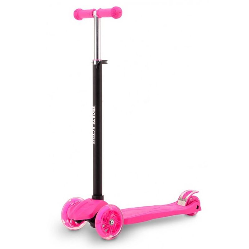 Foto van Sports active 3-wiel kinderstep 59 x 28 cm aluminium roze/zwart