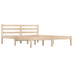 Foto van The living store houten bedframe - klassiek hoofdeinde - 150x200cm - massief grenenhout