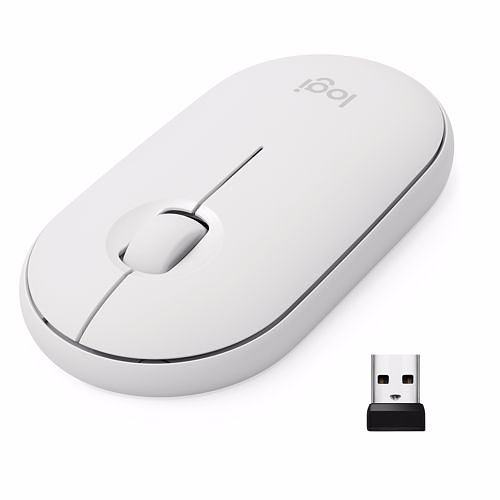 Foto van Logitech draadloze muis pebble m350 (wit)