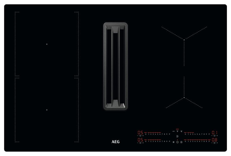 Foto van Aeg cce84543cb inductie inbouwkookplaat met afzuiging zwart