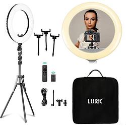 Foto van Lurk® ringlamp set 18 inch - verstelbaar statief & afstandsbieding - led selfie ring of light - voor camera / smartphone