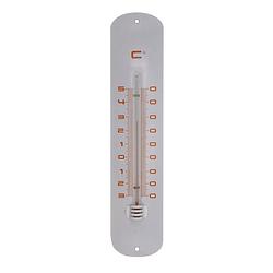 Foto van Nature - muurthermometer metaal wit 30x6,5x1 cm