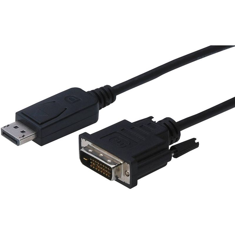 Foto van Digitus displayport / dvi adapterkabel displayport stekker, dvi-d 24+1-polige stekker 1.00 m zwart ak-340301-010-s schroefbaar displayport-kabel