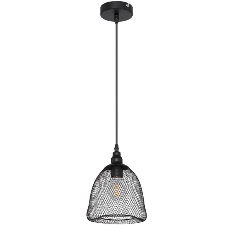 Foto van Industriële hanglamp anya - l:18.5cm - e27 - metaal - zwart