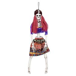 Foto van Halloween hangende horror decoratie skelet 40 cm meisjes piraat/gipsy - halloween poppen
