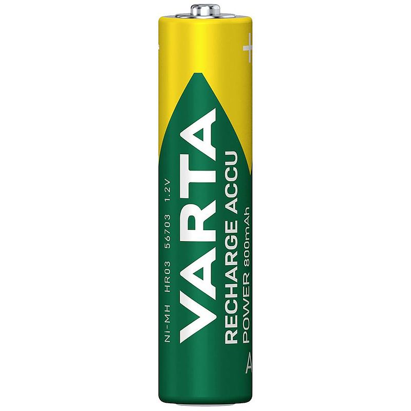 Foto van Varta rech.ac.power aaa800mah bli2 oplaadbare aaa batterij (potlood) nimh 800 mah 1.2 v 2 stuk(s)