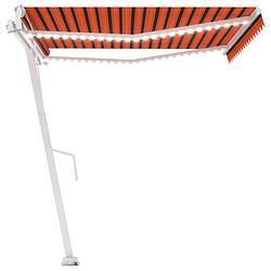 Foto van Vidaxl luifel automatisch met led windsensor 450x300 cm oranje bruin