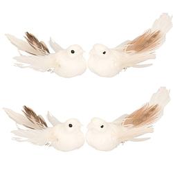 Foto van 10x kerstboomversiering glitter witte vogeltjes op clip 11 cm - kersthangers