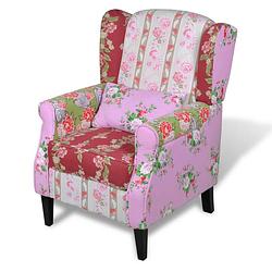 Foto van The living store patchwork fauteuil - bloemenpatroon - 68 x 73 x 101 cm - ergonomisch - duurzaam