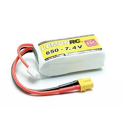 Foto van Lemonrc lipo accupack 7.4 v 650 mah aantal cellen: 2 35 c softcase xt30