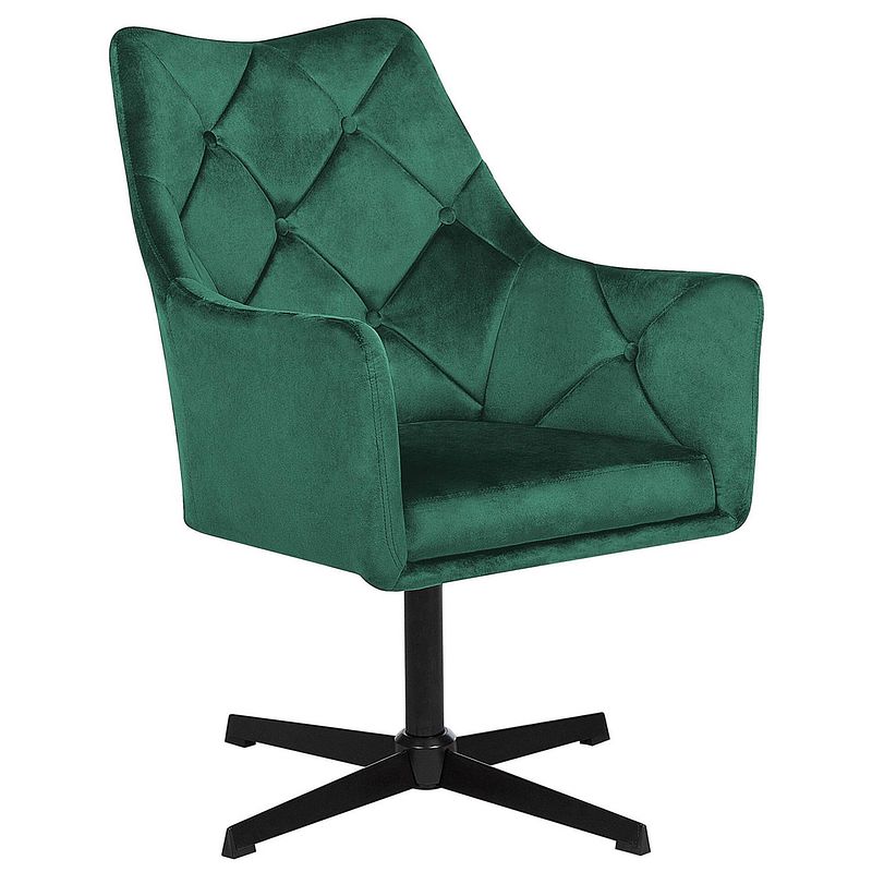 Foto van Beliani vaksala - fauteuil-groen-fluweel