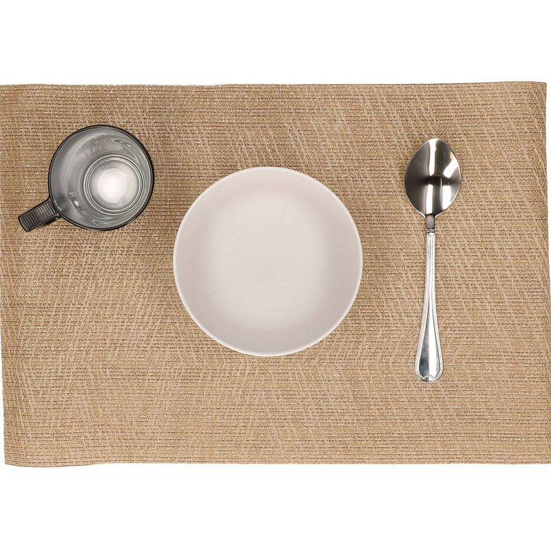 Foto van Placemats - 12x stuks - goud - polyester - 45 x 30 cm - placemats