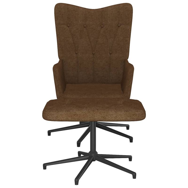 Foto van The living store relaxfauteuil - bruin - stof - 62x68x98 cm - 360 graden draaibaar