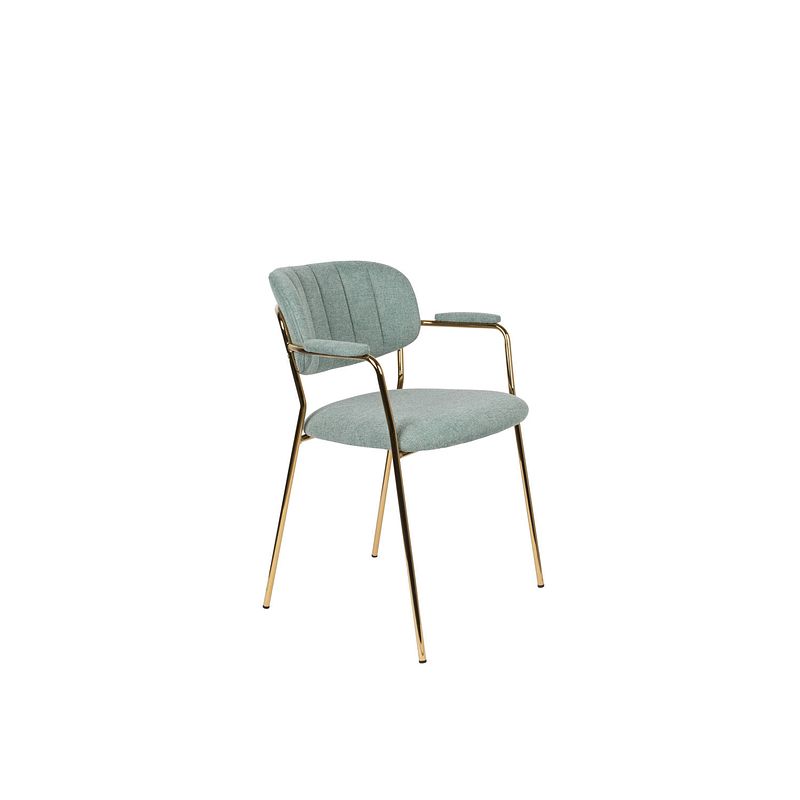 Foto van Anli style armchair jolien gold/light green