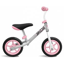 Foto van Skids control loopfiets met 2 wielen loopfiets 10 inch junior grijs/roze