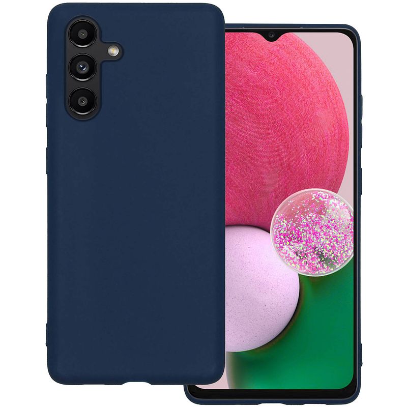 Foto van Basey samsung galaxy a13 5g hoesje siliconen hoes case cover - donkerblauw