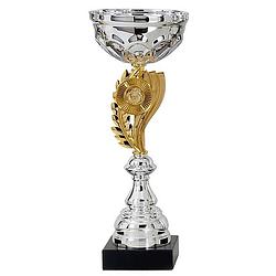 Foto van Luxe trofee/prijs beker - zilver/goud - metaal - 31 x 10 cm - fopartikelen