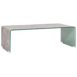 Foto van Vidaxl salontafel 98x45x31 cm gehard glas marmer bruin