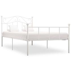 Foto van Vidaxl bedframe metaal wit 100x200 cm