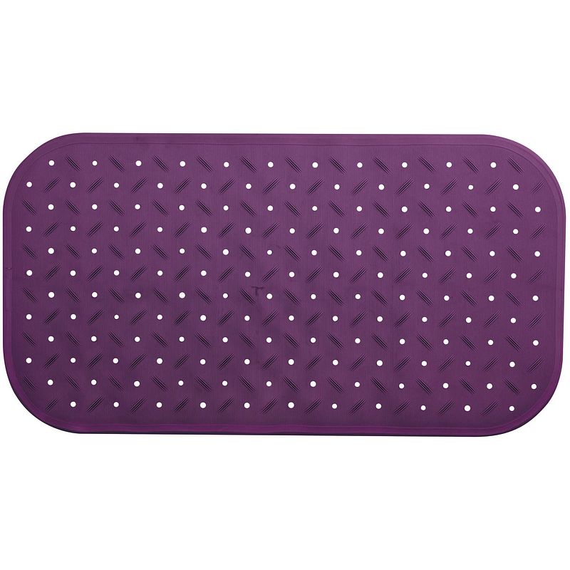 Foto van Msv douche/bad anti-slip mat badkamer - rubber - paars - 36 x 65 cm - badmatjes