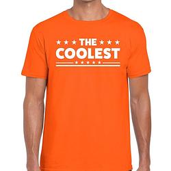 Foto van The coolest tekst t-shirt oranje heren - heren shirt the coolest - oranje kleding 2xl