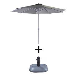 Foto van Sens-line - parasol salou - ø3m - 8-ribs- polyester - antraciet - met parsolvoet tim - 25 kg