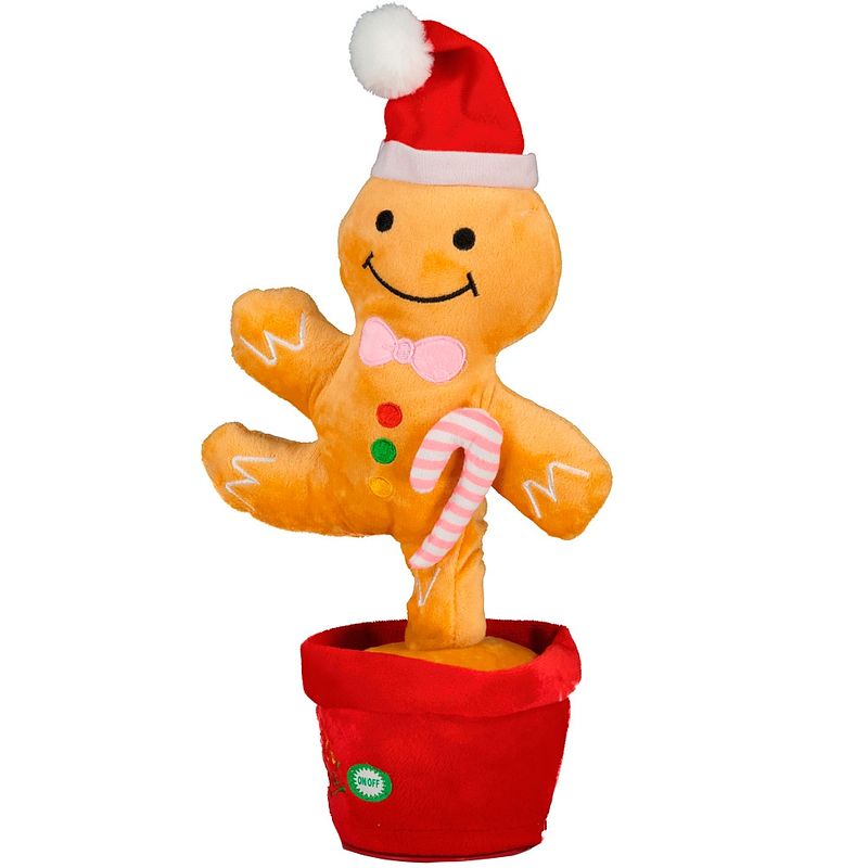 Foto van Kerstpluche figuur met muziek