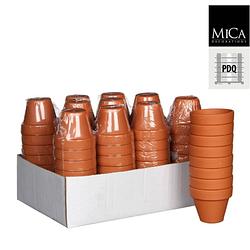 Foto van Mica decorations-e - stan pot rond terra doos a 88 stuks h6xd7 cm