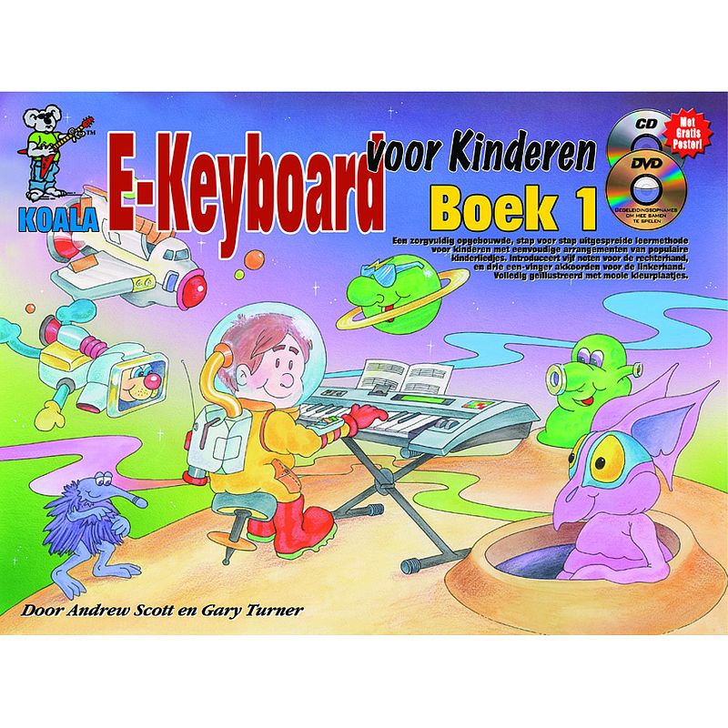 Foto van Koala e-keyboard voor kinderen boek 1 incl. cd en dvd