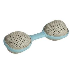 Foto van Taf toys rammelaar rattan rattle duo junior 15 cm turquoise