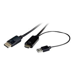 Foto van Roline hdmi / displayport / usb aansluitkabel displayport stekker, hdmi-a stekker, usb-a stekker 1 m zwart 11.04.5991 afgeschermd hdmi-kabel