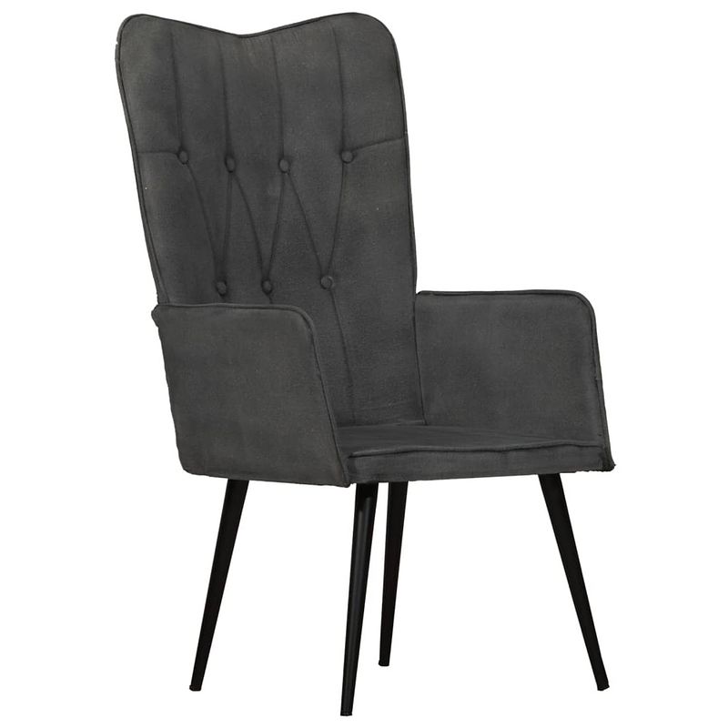 Foto van The living store fauteuil canvas zwart - fauteuil