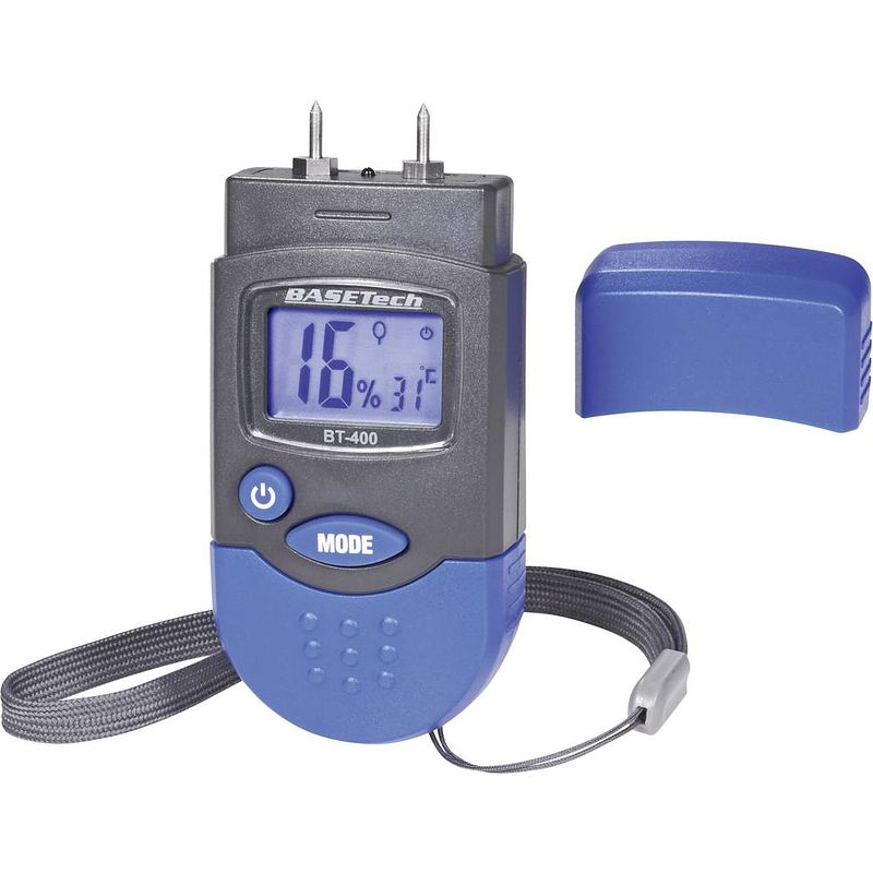 Foto van Basetech bt-400 materiaalvochtmeter meetbereik bouwvochtigheid 0.2 tot 2.0 %vol. meetbereik houtvochtigheid (bereik) 6 tot 44 %vol. temperatuurmeting