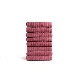 Foto van Seashell wave handdoekset - 8 stuks - oud roze - 50x100cm - premium