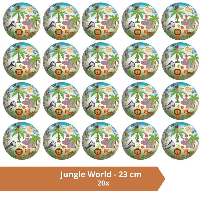 Foto van Bal - voordeelverpakking - jungle world - 23 cm - 20 stuks