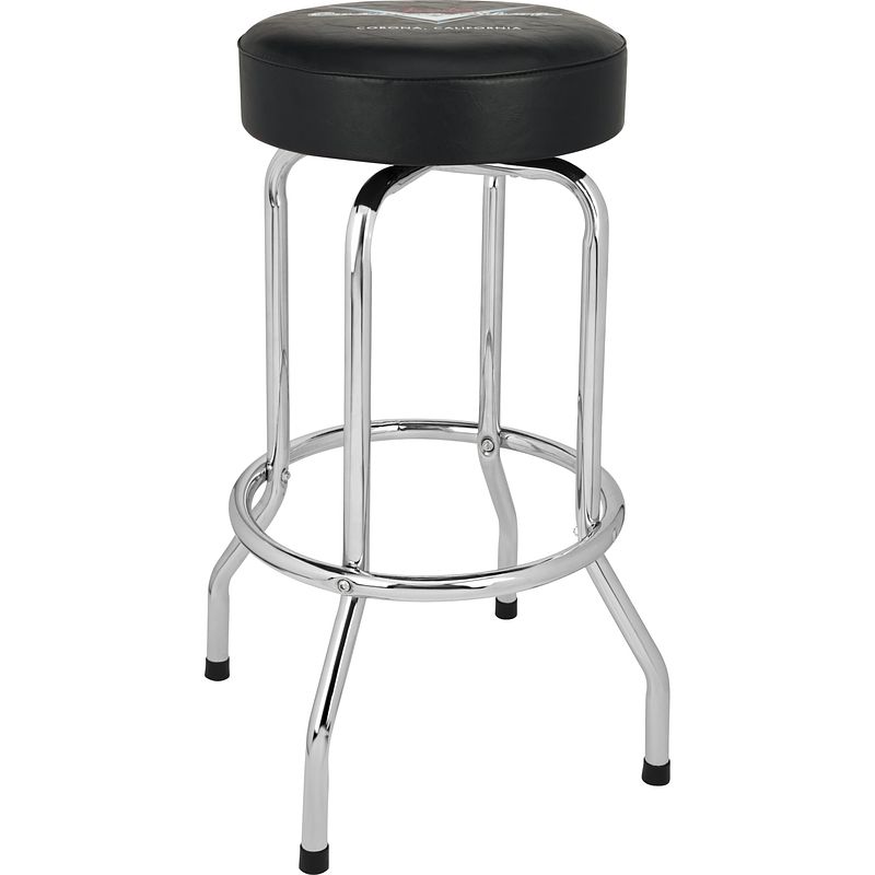 Foto van Fender custom shop logo barstool 30" black/chrome gitaarkruk (76 cm)