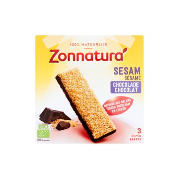 Foto van Zonnatura sesam chocolade 3 x 30g bij jumbo