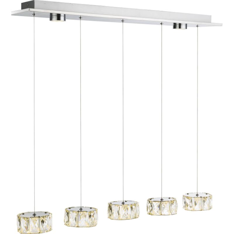 Foto van Moderne hanglamp amur - l:82cm - led - metaal - chrome