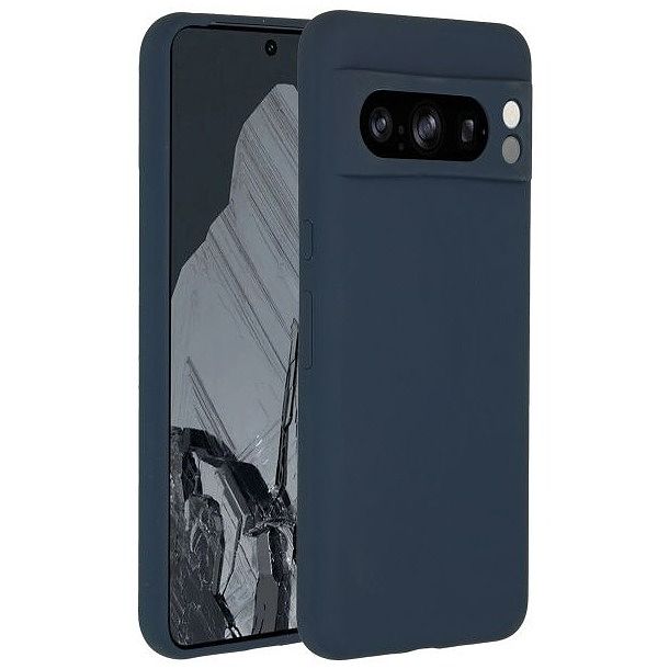 Foto van Accezz liquid silicone backcover google pixel 8 pro telefoonhoesje blauw