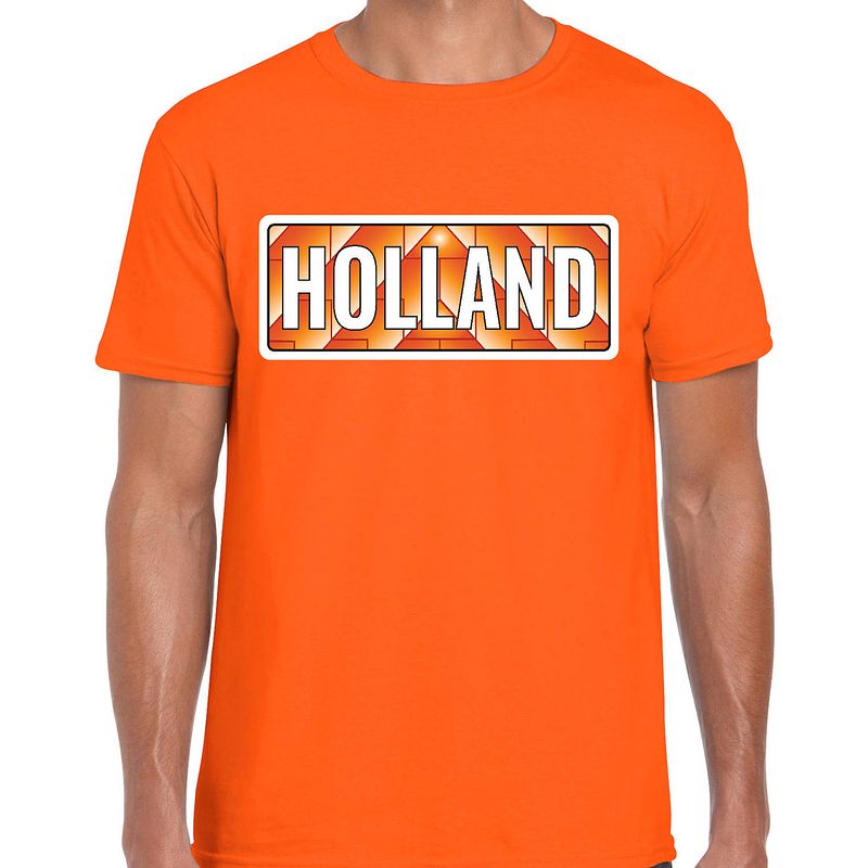 Foto van Holland / nederlands elftal supporter t-shirt oranje voor heren m - feestshirts