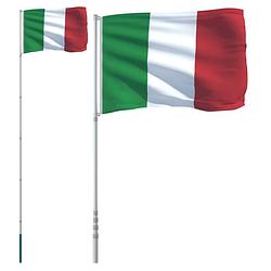 Foto van Vidaxl vlag met vlaggenmast italië 5,55 m aluminium