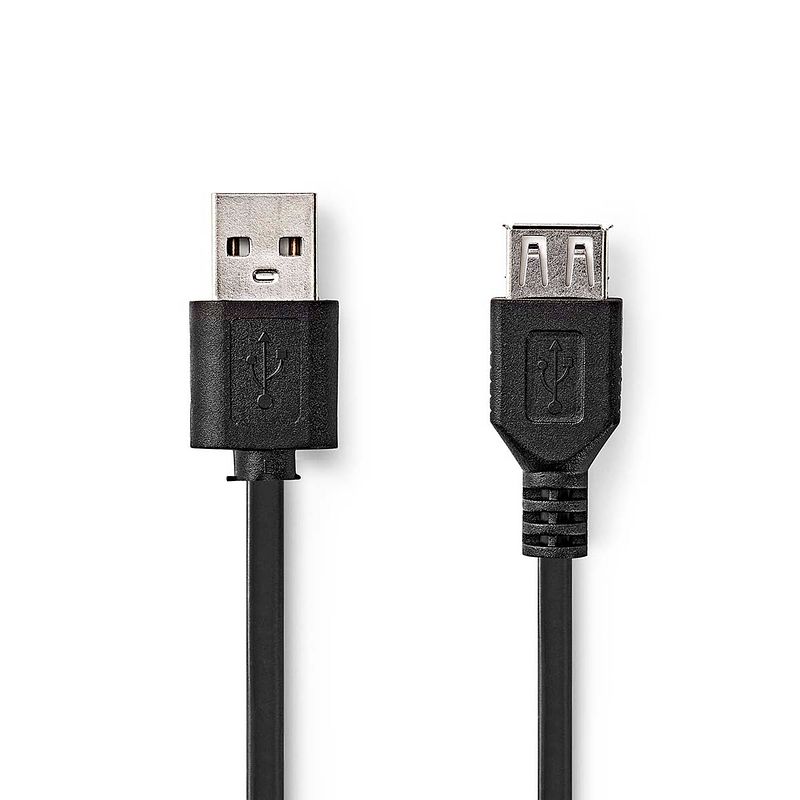 Foto van Nedis usb-kabel - zwart - 1.00 m