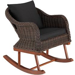 Foto van Tectake® - wicker schommelstoel rovigo - 150kg - bruin