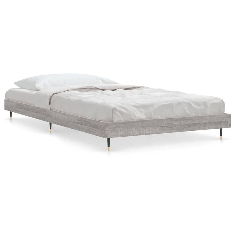 Foto van The living store bedframe - bedframe - afmeting- 193 x 93 x 20 cm - ken- duurzaam hout - metalen poten - multiplex