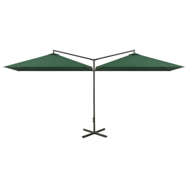 Foto van Vidaxl parasol dubbel met stalen paal 600x300 cm groen