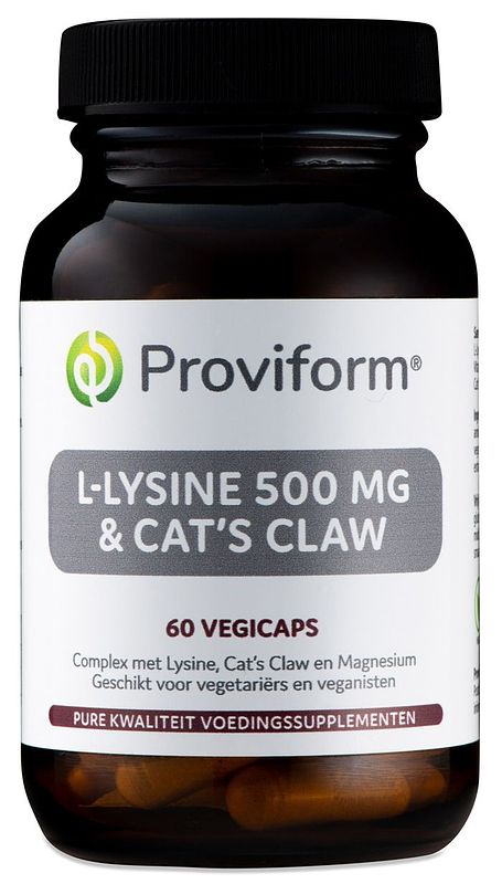 Foto van Proviform l-lysine 500mg & cat's claw vegicaps