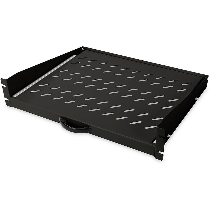 Foto van Digitus dn-19-tray-2-450-sw 19 inch patchkast-apparaatbodem 2 he geschikt voor kastdiepte: vanaf 450 mm zwart, zwart (ral 9005)