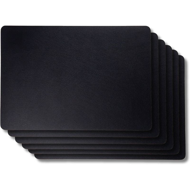 Foto van Jay hill placemats - vegan leer - zwart - 46 x 33 cm - 6 stuks